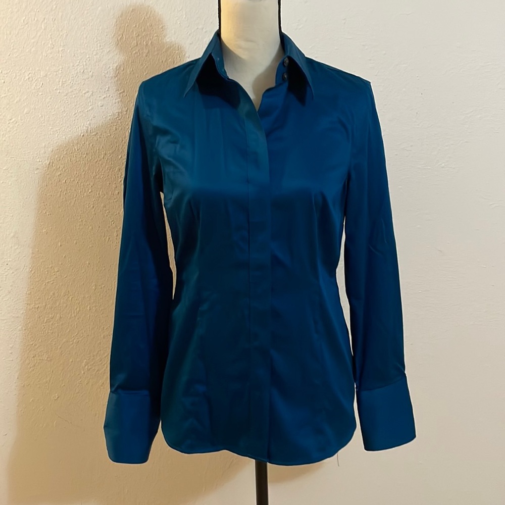 Banana Republic Non-Iron Fitted Stretch Blouse Top Size 8